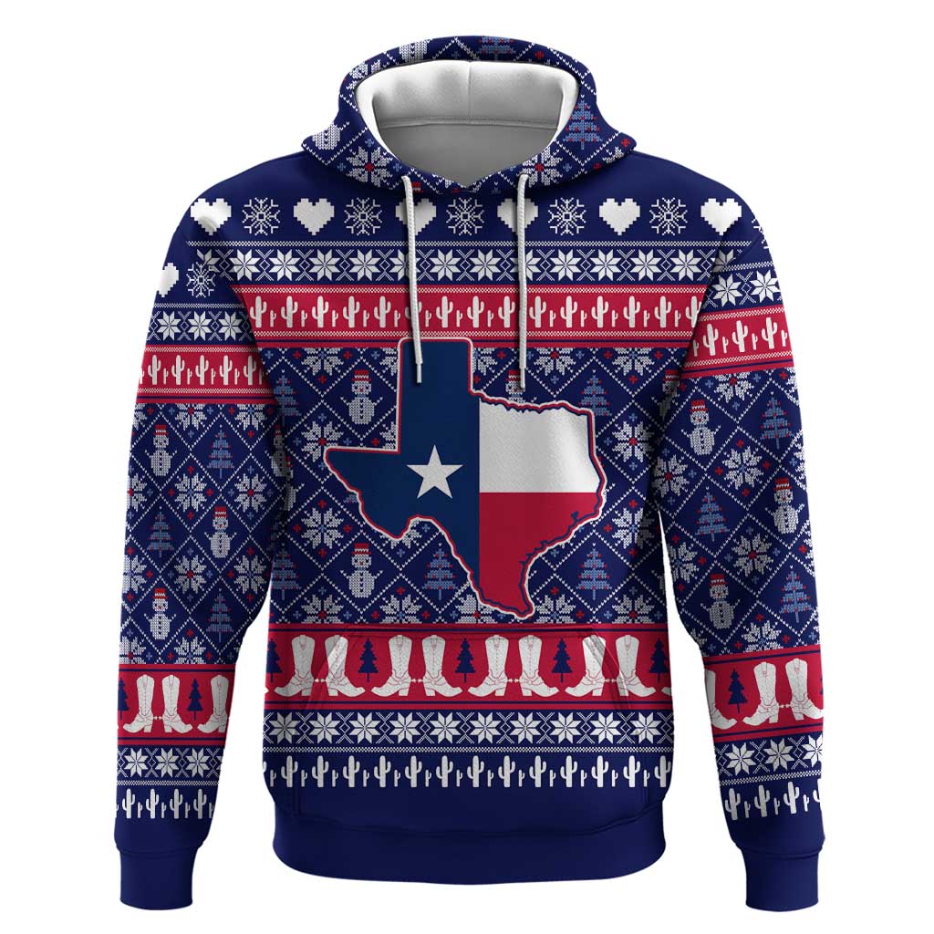 Christmas Texas Map Symbols Hoodie Xmas Holiday Patterns - Wonder Print Shop