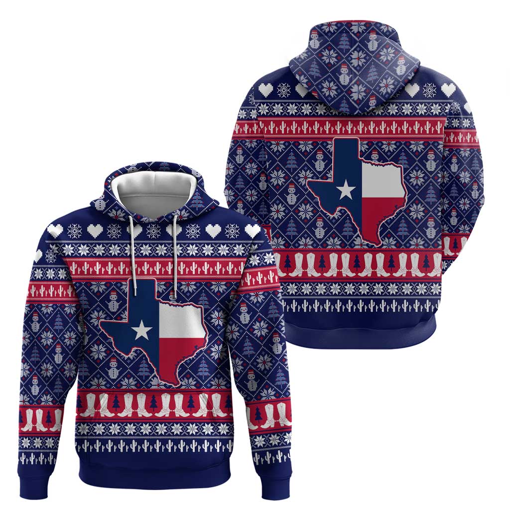 Christmas Texas Map Symbols Hoodie Xmas Holiday Patterns - Wonder Print Shop