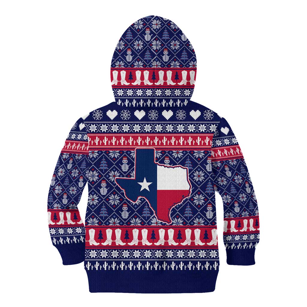 Christmas Texas Map Symbols Kid Hoodie Xmas Holiday Patterns - Wonder Print Shop