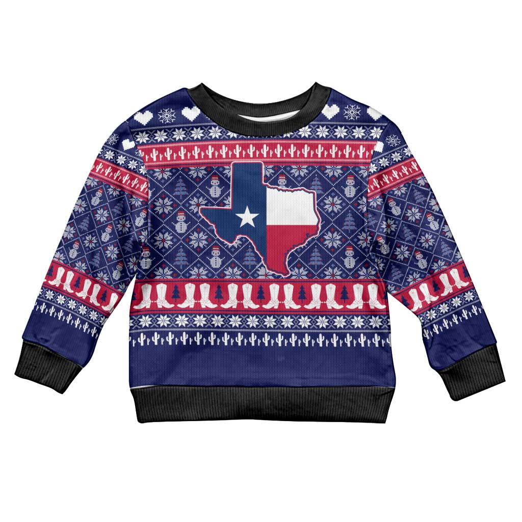 Christmas Texas Map Symbols Kid Ugly Christmas Sweater Xmas Holiday Patterns - Wonder Print Shop
