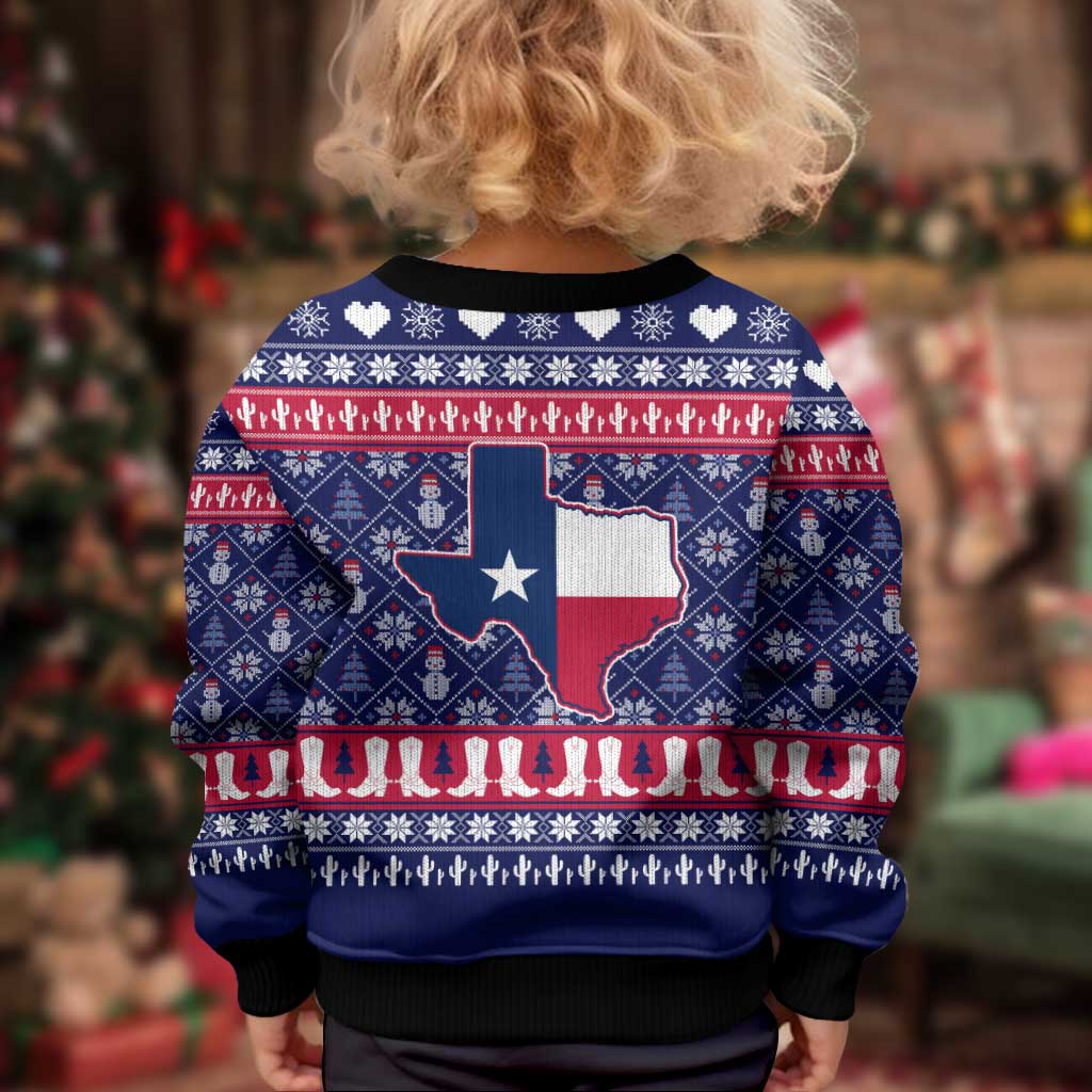 Christmas Texas Map Symbols Kid Ugly Christmas Sweater Xmas Holiday Patterns - Wonder Print Shop