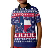 Christmas Texas Map Symbols Kid Polo Shirt Xmas Holiday Patterns - Wonder Print Shop