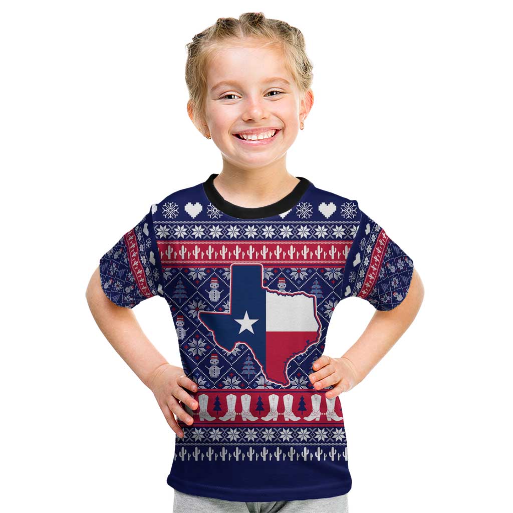 Christmas Texas Map Symbols Kid T Shirt Xmas Holiday Patterns - Wonder Print Shop