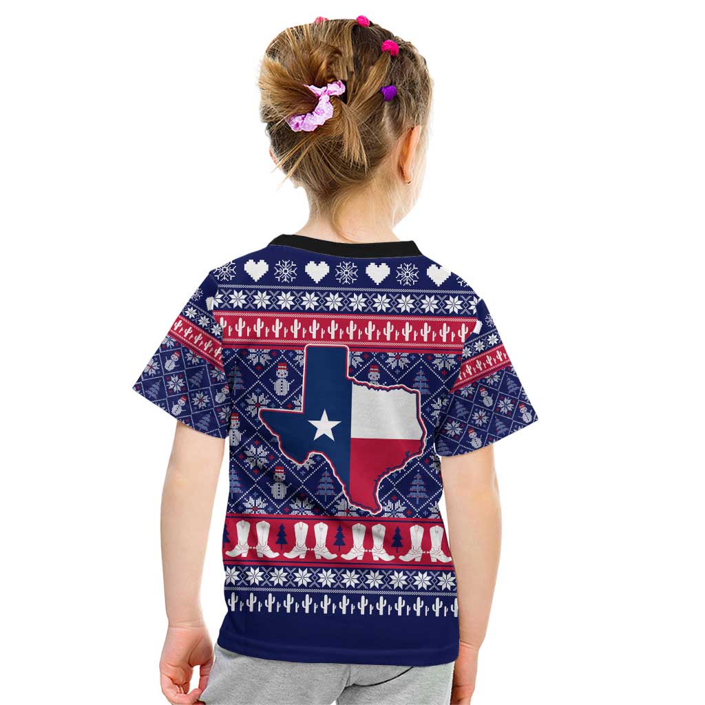 Christmas Texas Map Symbols Kid T Shirt Xmas Holiday Patterns - Wonder Print Shop