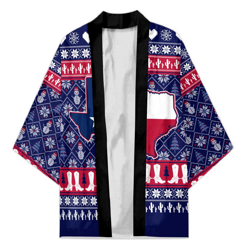 Christmas Texas Map Symbols Kimono Xmas Holiday Patterns - Wonder Print Shop