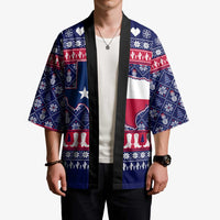 Christmas Texas Map Symbols Kimono Xmas Holiday Patterns - Wonder Print Shop