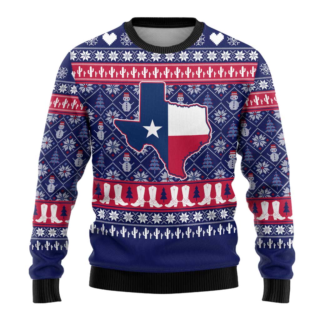 Christmas Texas Map Symbols Ugly Christmas Sweater Xmas Holiday Patterns - Wonder Print Shop