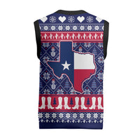 Christmas Texas Map Symbols Christmas Knitted V-Neck Vest Xmas Holiday Patterns - Wonder Print Shop