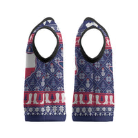 Christmas Texas Map Symbols Christmas Knitted V-Neck Vest Xmas Holiday Patterns - Wonder Print Shop