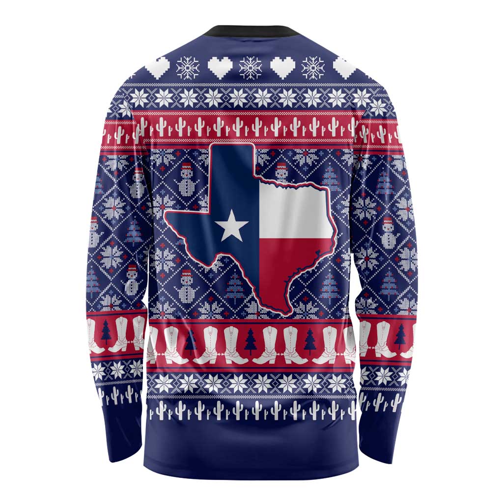 Christmas Texas Map Symbols Long Sleeve Shirt Xmas Holiday Patterns - Wonder Print Shop