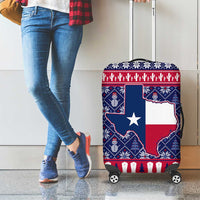 Christmas Texas Map Symbols Luggage Cover Xmas Holiday Patterns - Wonder Print Shop