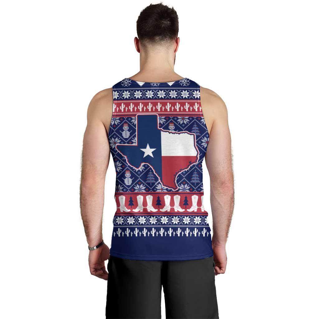 Christmas Texas Map Symbols Men Tank Top Xmas Holiday Patterns - Wonder Print Shop