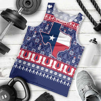 Christmas Texas Map Symbols Men Tank Top Xmas Holiday Patterns - Wonder Print Shop