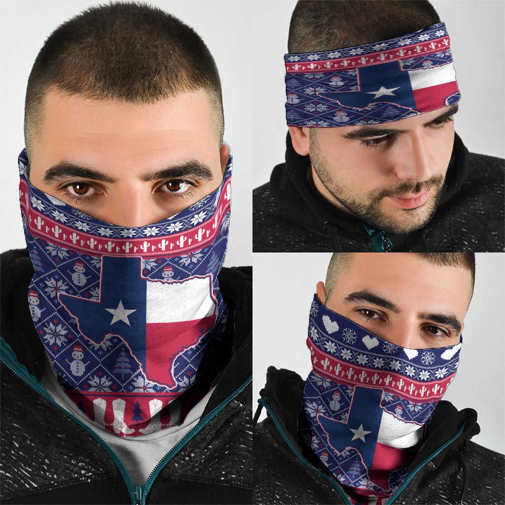 Christmas Texas Map Symbols Neck Gaiter Xmas Holiday Patterns - Wonder Print Shop