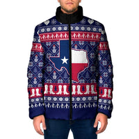 Christmas Texas Map Symbols Padded Jacket Xmas Holiday Patterns - Wonder Print Shop