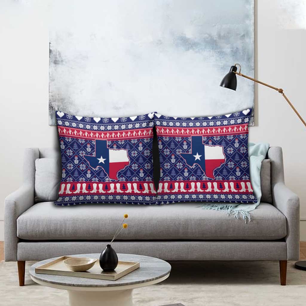 Christmas Texas Map Symbols Pillow Cover Xmas Holiday Patterns - Wonder Print Shop