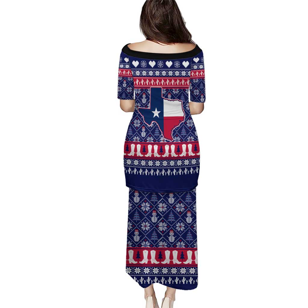 Christmas Texas Map Symbols Puletasi Xmas Holiday Patterns - Wonder Print Shop