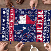 Christmas Texas Map Symbols Puzzle Xmas Holiday Patterns - Wonder Print Shop