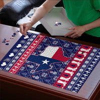 Christmas Texas Map Symbols Puzzle Xmas Holiday Patterns - Wonder Print Shop