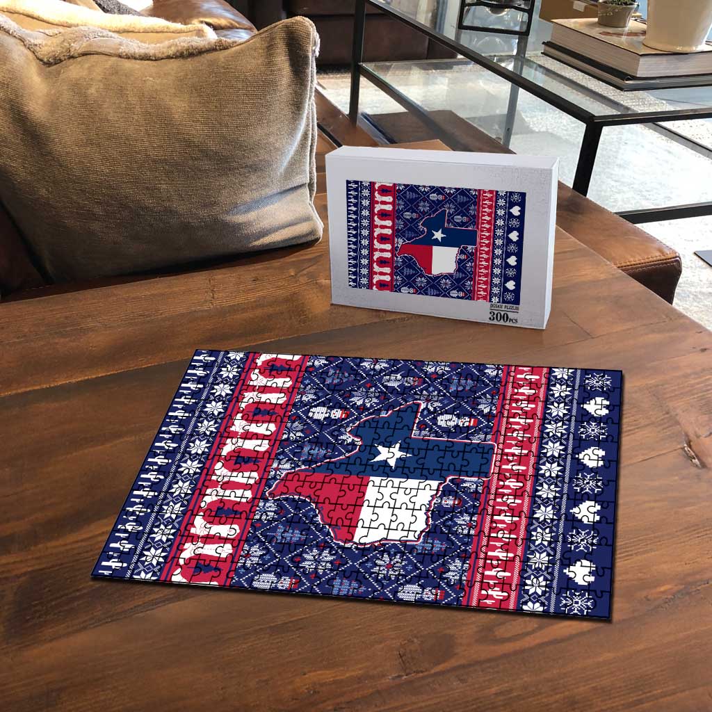 Christmas Texas Map Symbols Puzzle Xmas Holiday Patterns - Wonder Print Shop