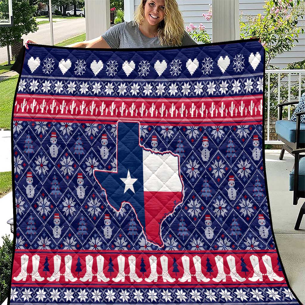 Christmas Texas Map Symbols Quilt Xmas Holiday Patterns - Wonder Print Shop