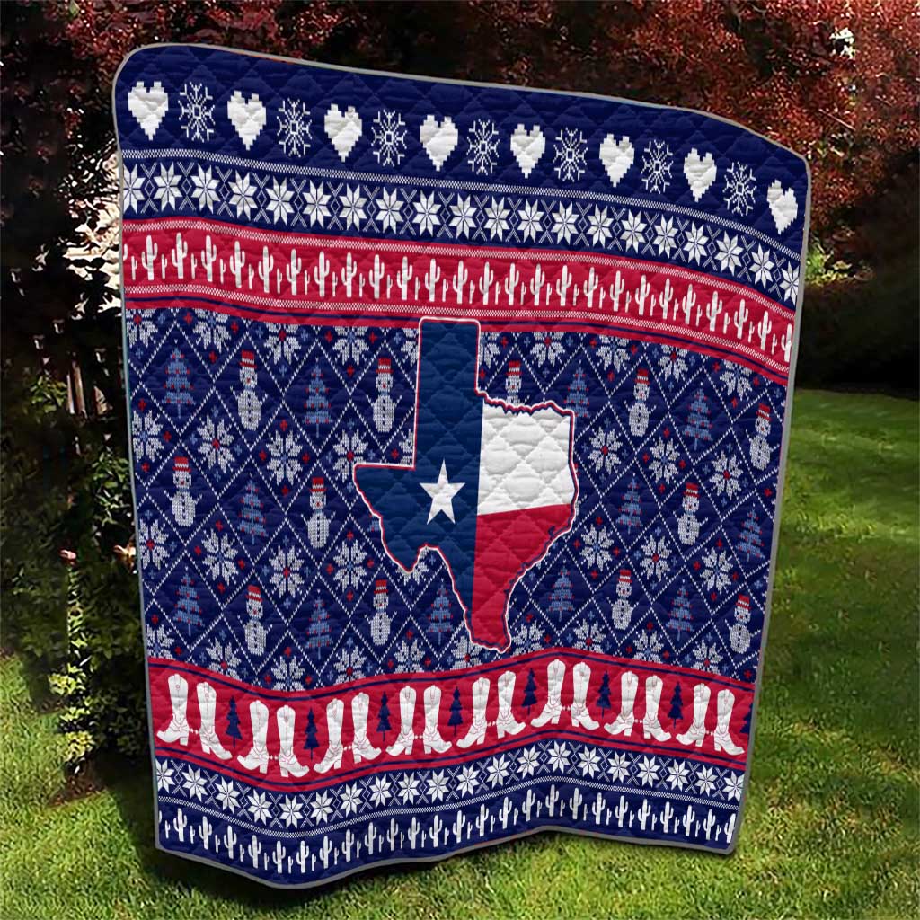Christmas Texas Map Symbols Quilt Xmas Holiday Patterns - Wonder Print Shop
