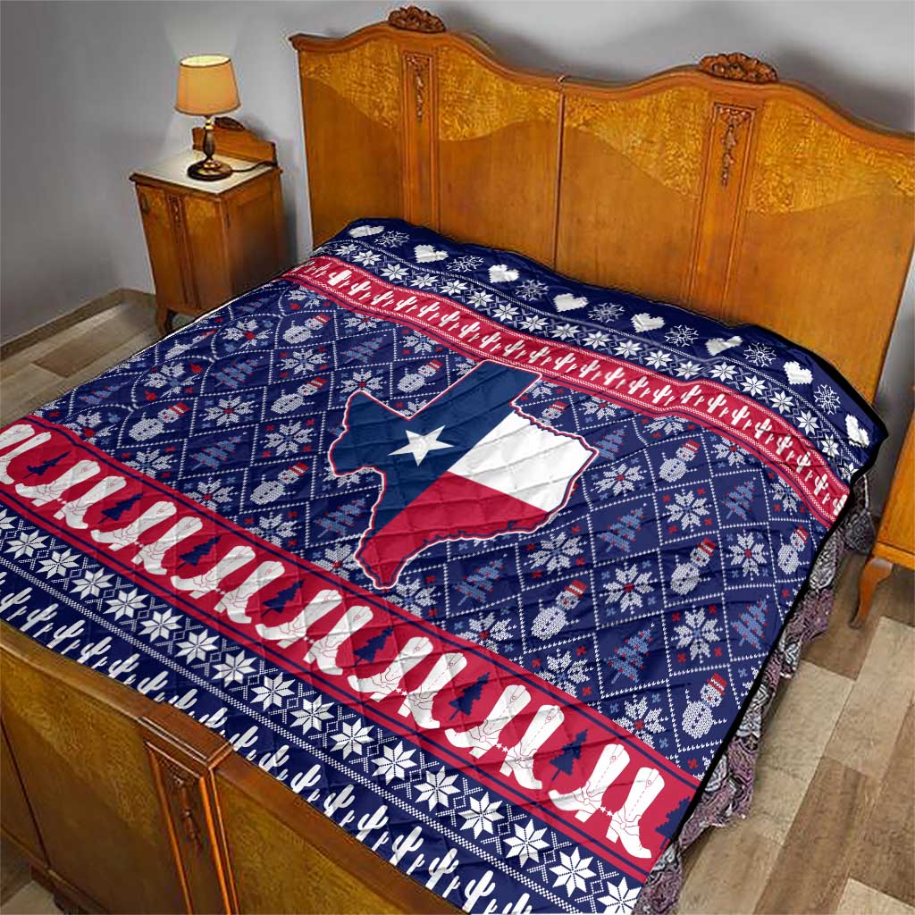 Christmas Texas Map Symbols Quilt Xmas Holiday Patterns - Wonder Print Shop