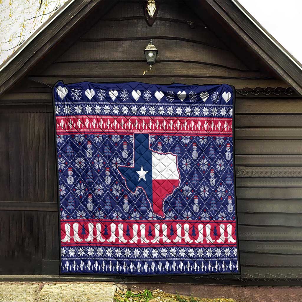 Christmas Texas Map Symbols Quilt Xmas Holiday Patterns - Wonder Print Shop