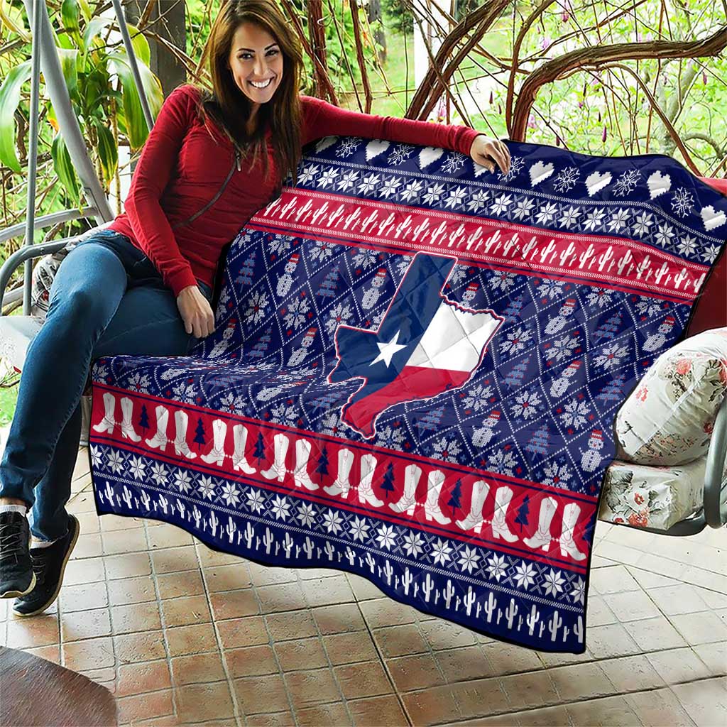 Christmas Texas Map Symbols Quilt Xmas Holiday Patterns - Wonder Print Shop