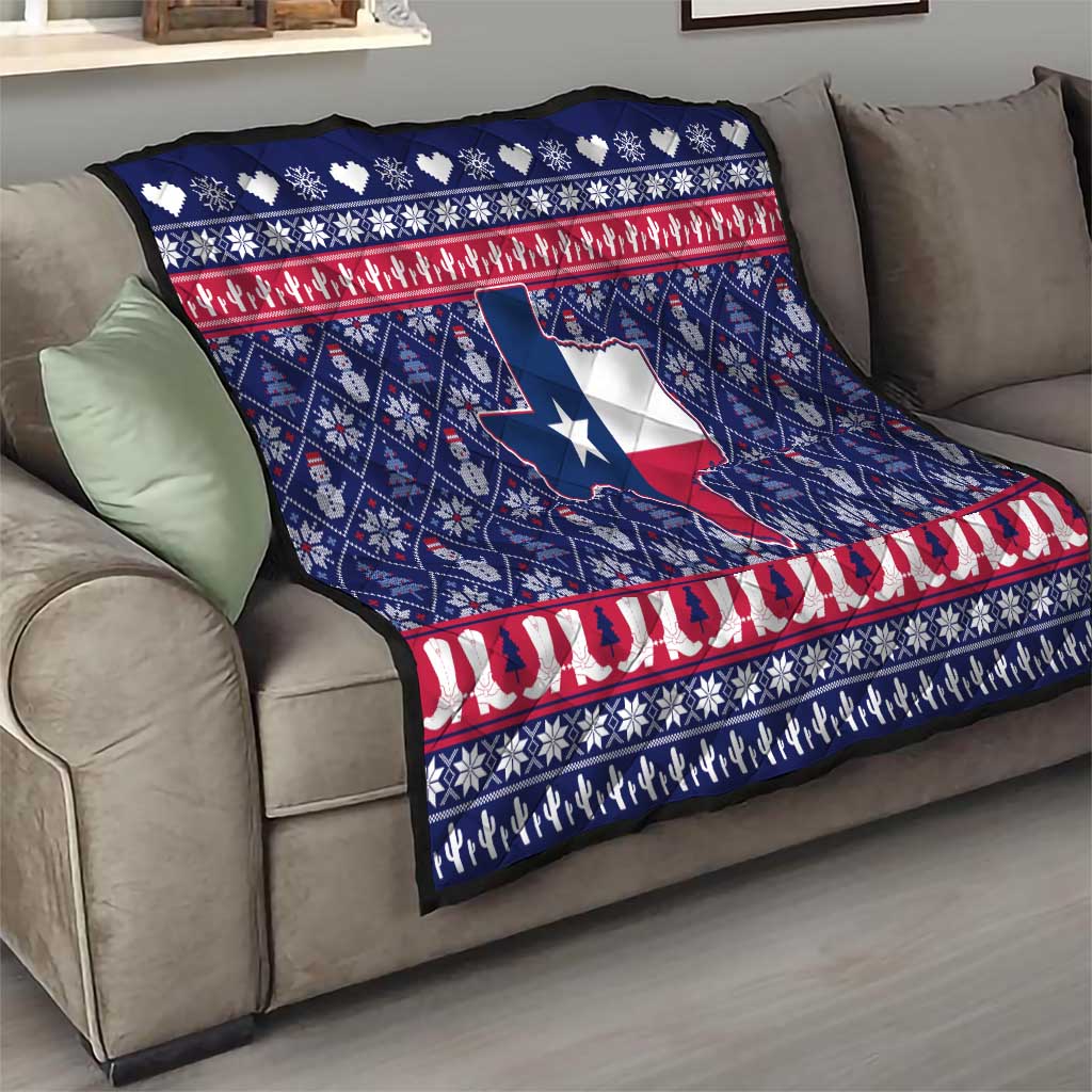 Christmas Texas Map Symbols Quilt Xmas Holiday Patterns - Wonder Print Shop
