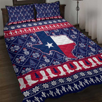 Christmas Texas Map Symbols Quilt Bed Set Xmas Holiday Patterns - Wonder Print Shop