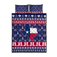 Christmas Texas Map Symbols Quilt Bed Set Xmas Holiday Patterns - Wonder Print Shop
