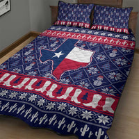 Christmas Texas Map Symbols Quilt Bed Set Xmas Holiday Patterns - Wonder Print Shop