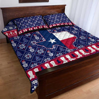 Christmas Texas Map Symbols Quilt Bed Set Xmas Holiday Patterns - Wonder Print Shop