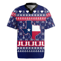 Christmas Texas Map Symbols Rugby Jersey Xmas Holiday Patterns - Wonder Print Shop