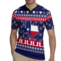 Christmas Texas Map Symbols Rugby Jersey Xmas Holiday Patterns - Wonder Print Shop
