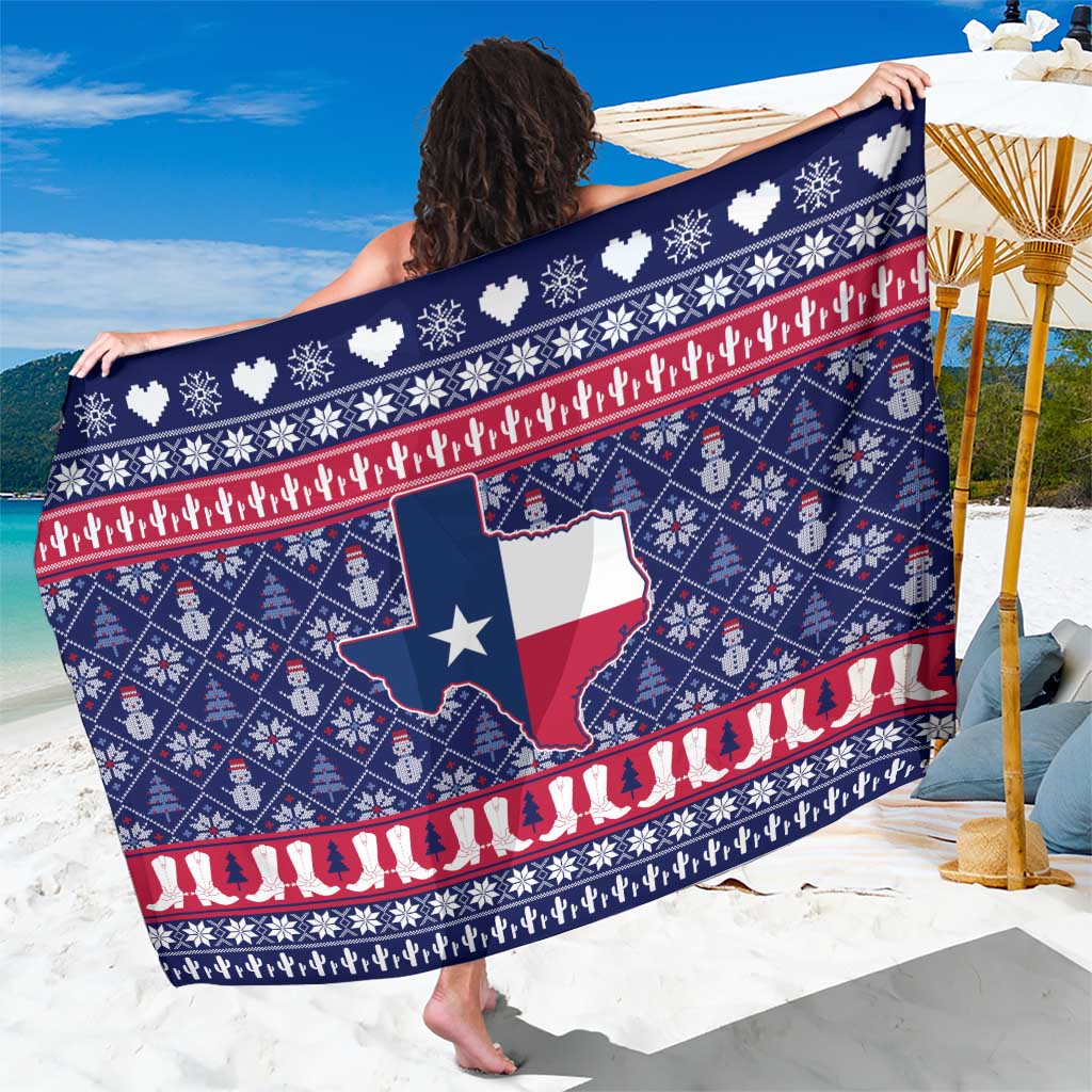 Christmas Texas Map Symbols Sarong Xmas Holiday Patterns - Wonder Print Shop