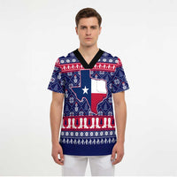 Christmas Texas Map Symbols Scrub Top Xmas Holiday Patterns - Wonder Print Shop