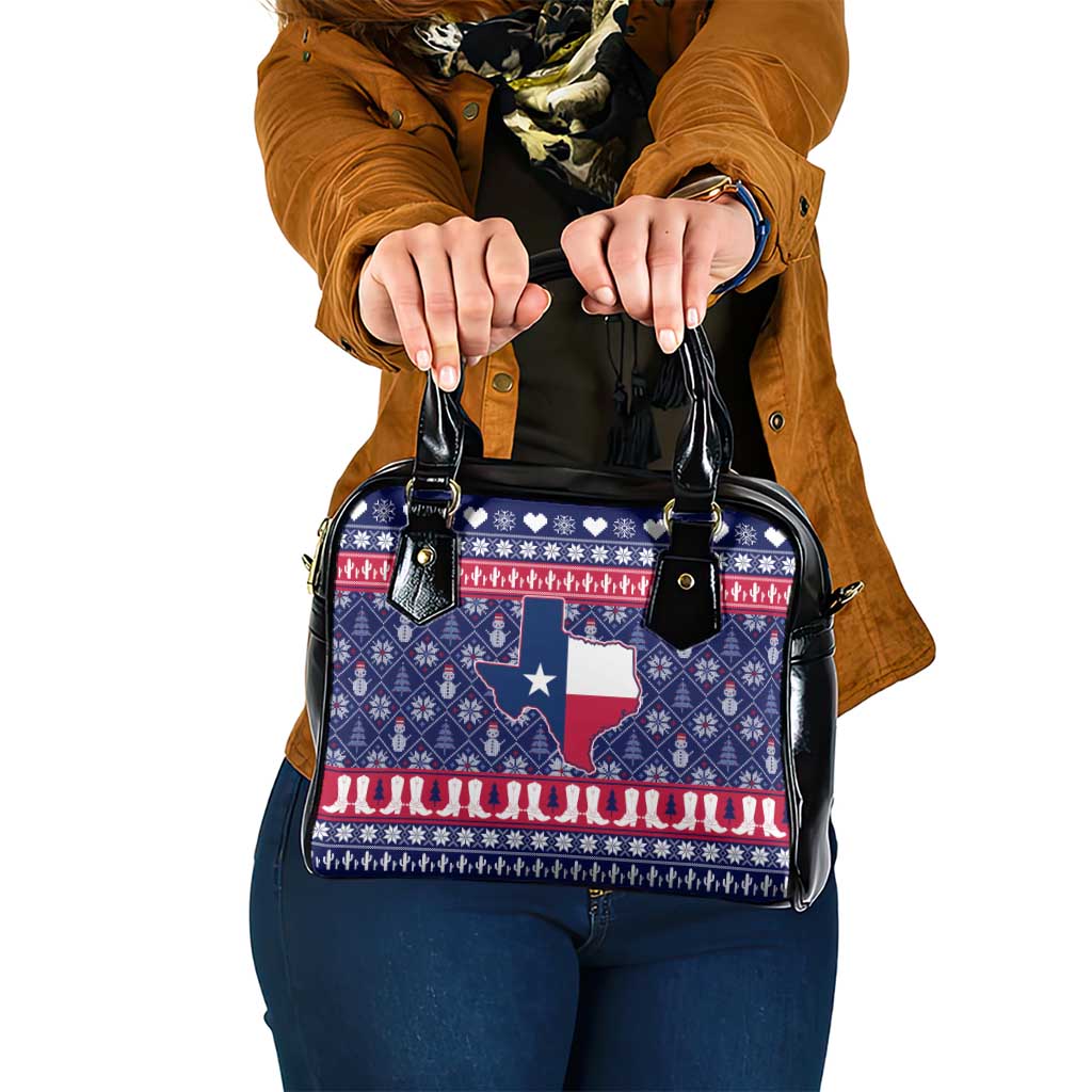 Christmas Texas Map Symbols Shoulder Handbag Xmas Holiday Patterns - Wonder Print Shop