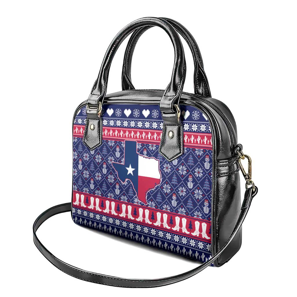 Christmas Texas Map Symbols Shoulder Handbag Xmas Holiday Patterns - Wonder Print Shop