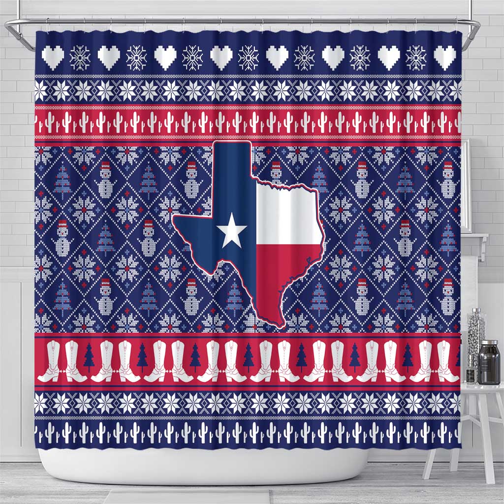 Christmas Texas Map Symbols Shower Curtain Xmas Holiday Patterns - Wonder Print Shop