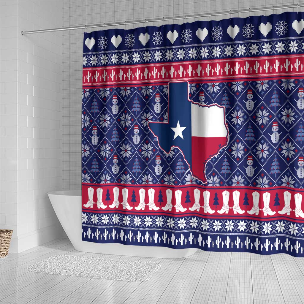 Christmas Texas Map Symbols Shower Curtain Xmas Holiday Patterns - Wonder Print Shop