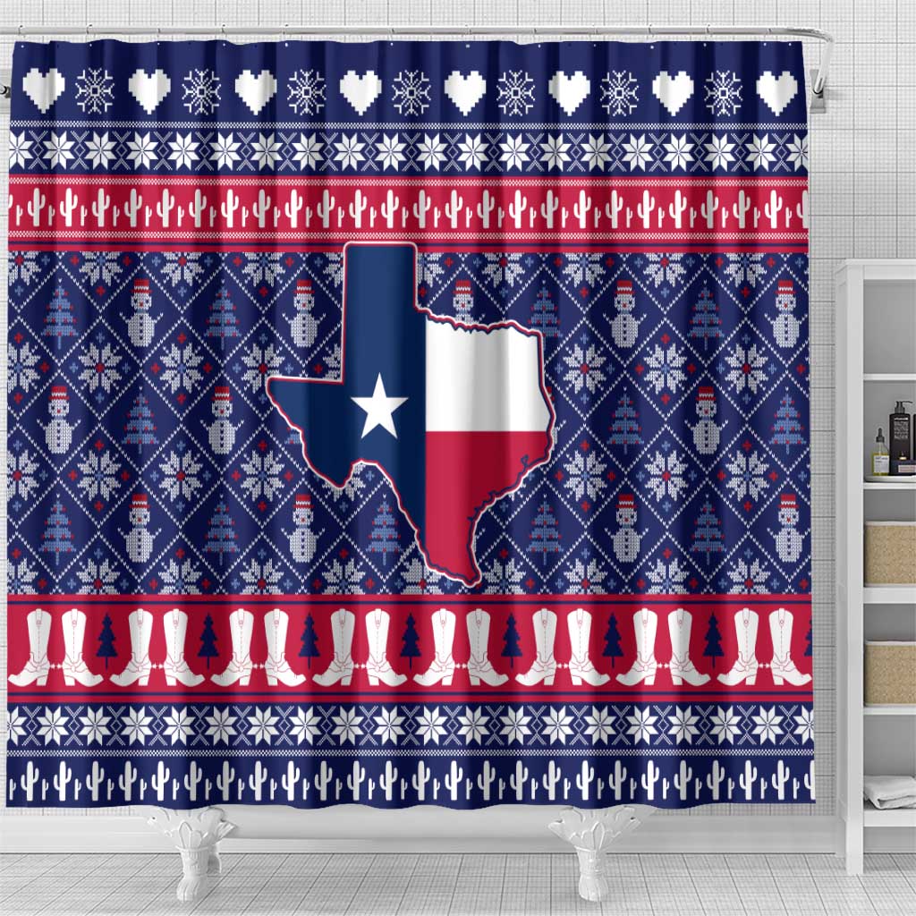 Christmas Texas Map Symbols Shower Curtain Xmas Holiday Patterns - Wonder Print Shop