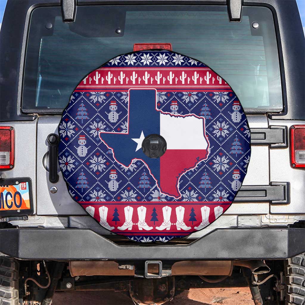 Christmas Texas Map Symbols Spare Tire Cover Xmas Holiday Patterns - Wonder Print Shop