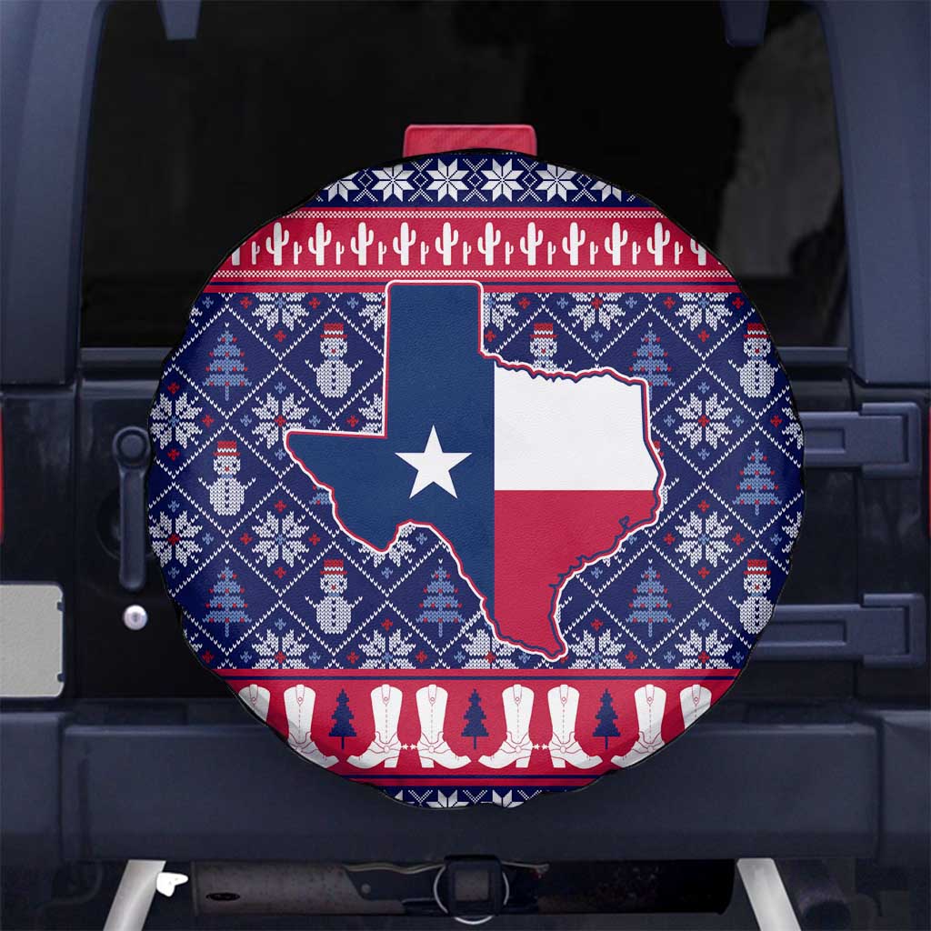 Christmas Texas Map Symbols Spare Tire Cover Xmas Holiday Patterns - Wonder Print Shop