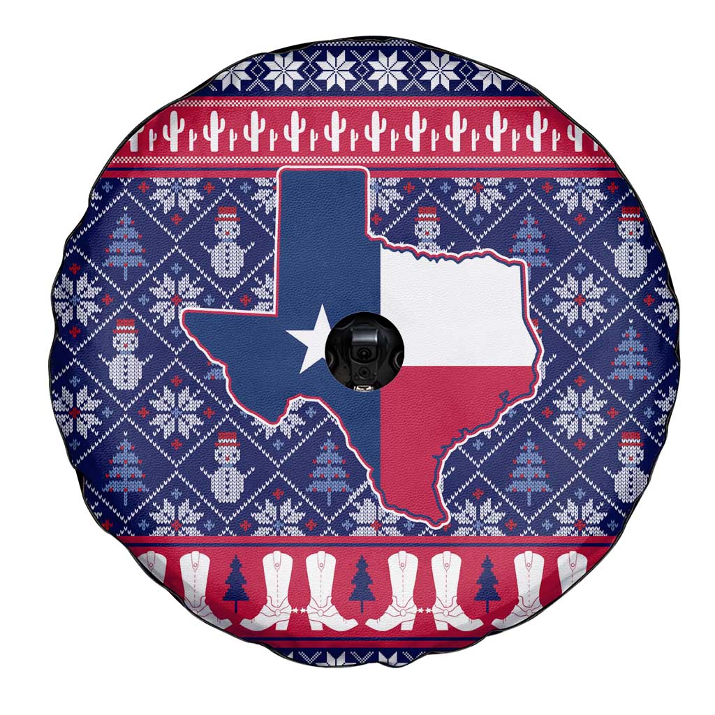 Christmas Texas Map Symbols Spare Tire Cover Xmas Holiday Patterns - Wonder Print Shop