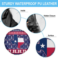 Christmas Texas Map Symbols Spare Tire Cover Xmas Holiday Patterns - Wonder Print Shop
