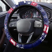 Christmas Texas Map Symbols Steering Wheel Cover Xmas Holiday Patterns - Wonder Print Shop