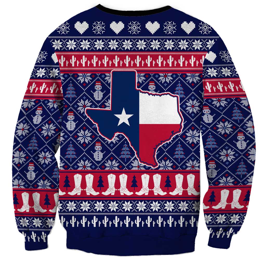 Christmas Texas Map Symbols Sweatshirt Xmas Holiday Patterns - Wonder Print Shop