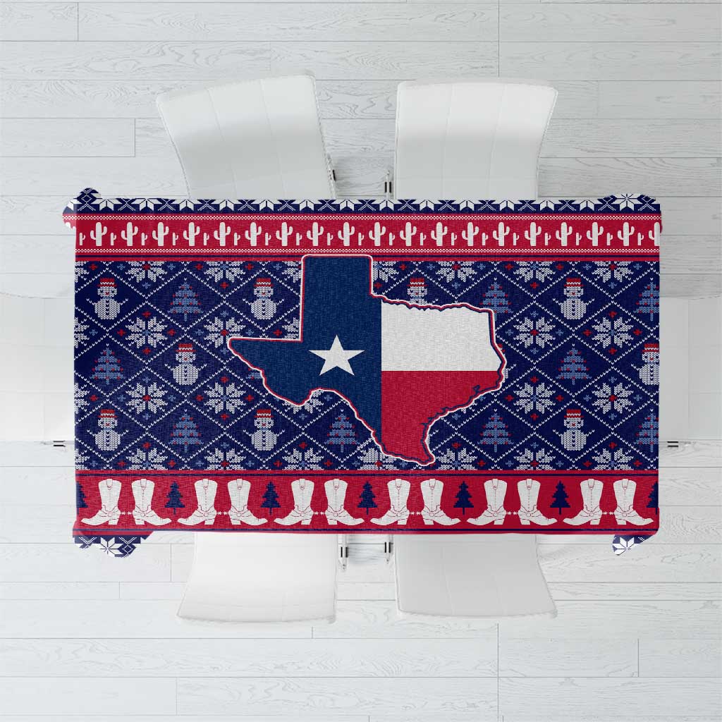 Christmas Texas Map Symbols Tablecloth Xmas Holiday Patterns - Wonder Print Shop
